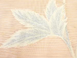 アンティーク　絽　草葉模様織り出し名古屋帯